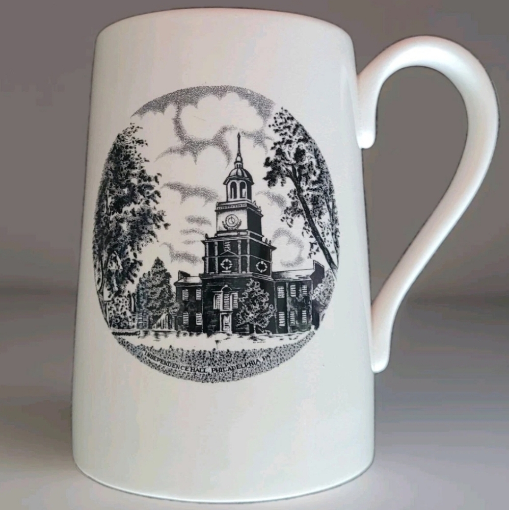 Portmeirion Mug Susan Williams-Ellis England Liberty Bell Independence Hall Tall